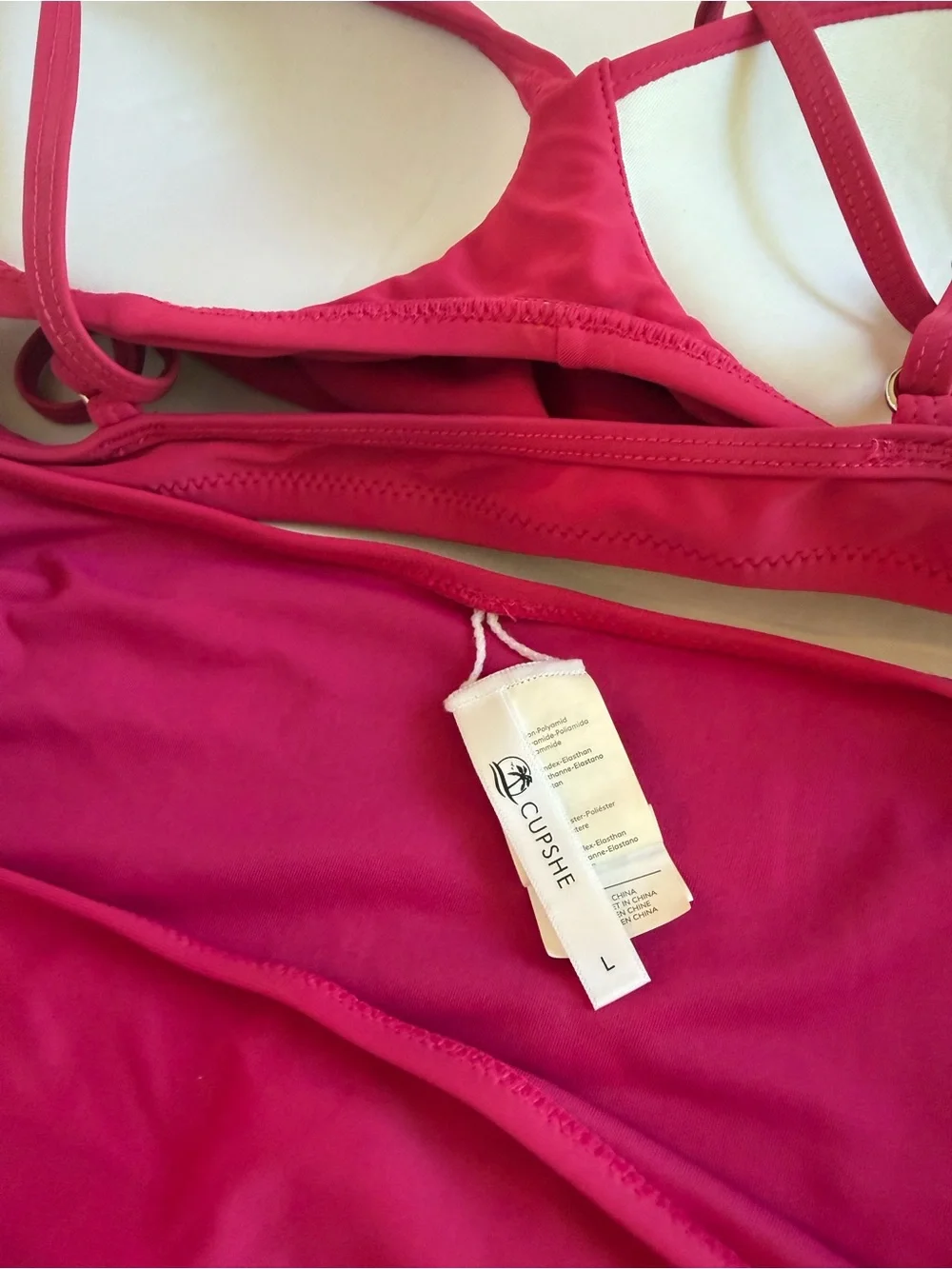 Cupshe Magenta High-Waist Bikini Wrap Around Tie Bikini Set